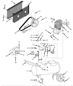Tank Assembly Parts Diagram and Parts List for VT629101AJ  Campbell Hausfeld Compressor